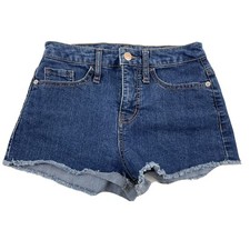 Wild Fable Cut-Off High Rise Denim Blue Jean Shorts Frayed Hem Size 00 Stretch