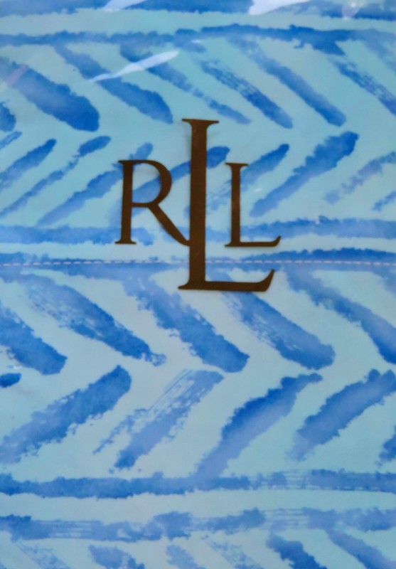 Ralph Lauren Jamaica Blue Chevron King Pillowcases Brand New