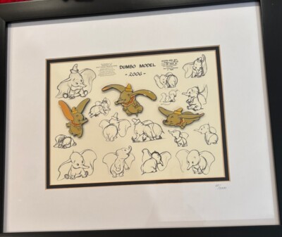 Disney Gallery RARE  Dumbo  2006, 60th Anniversary Model Sheet & 3 Pin Set LE