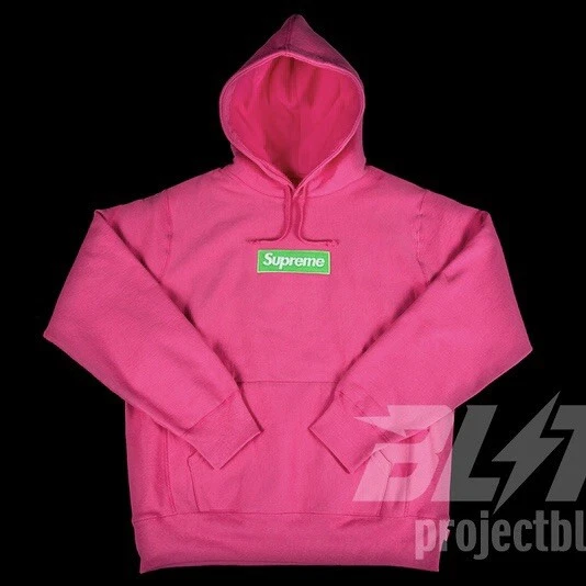 Sweat à capuche rose FW17 SUPREME BOX LOGO TAILLE XL 2017
