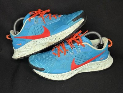 Nike Pegasus Trail 3 Laser Blue Habanero Red Trail Shoes Mens Size 9 Hiking