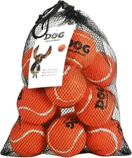 AMA SPORT Tennis Balls for Dogs 12 Pack 2.5" Orange Dog Tennis Balls for Puppy S