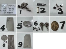 1897 SINGER 27 TREADLE SEWING MACHINE PARTS