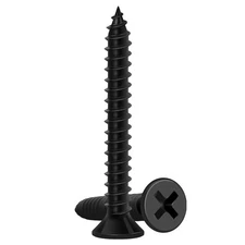 WoodScrews 1-1/4 Inch 115PCS Premium Flat Head Phillips BlackWood 8 x 1-1/4 #77