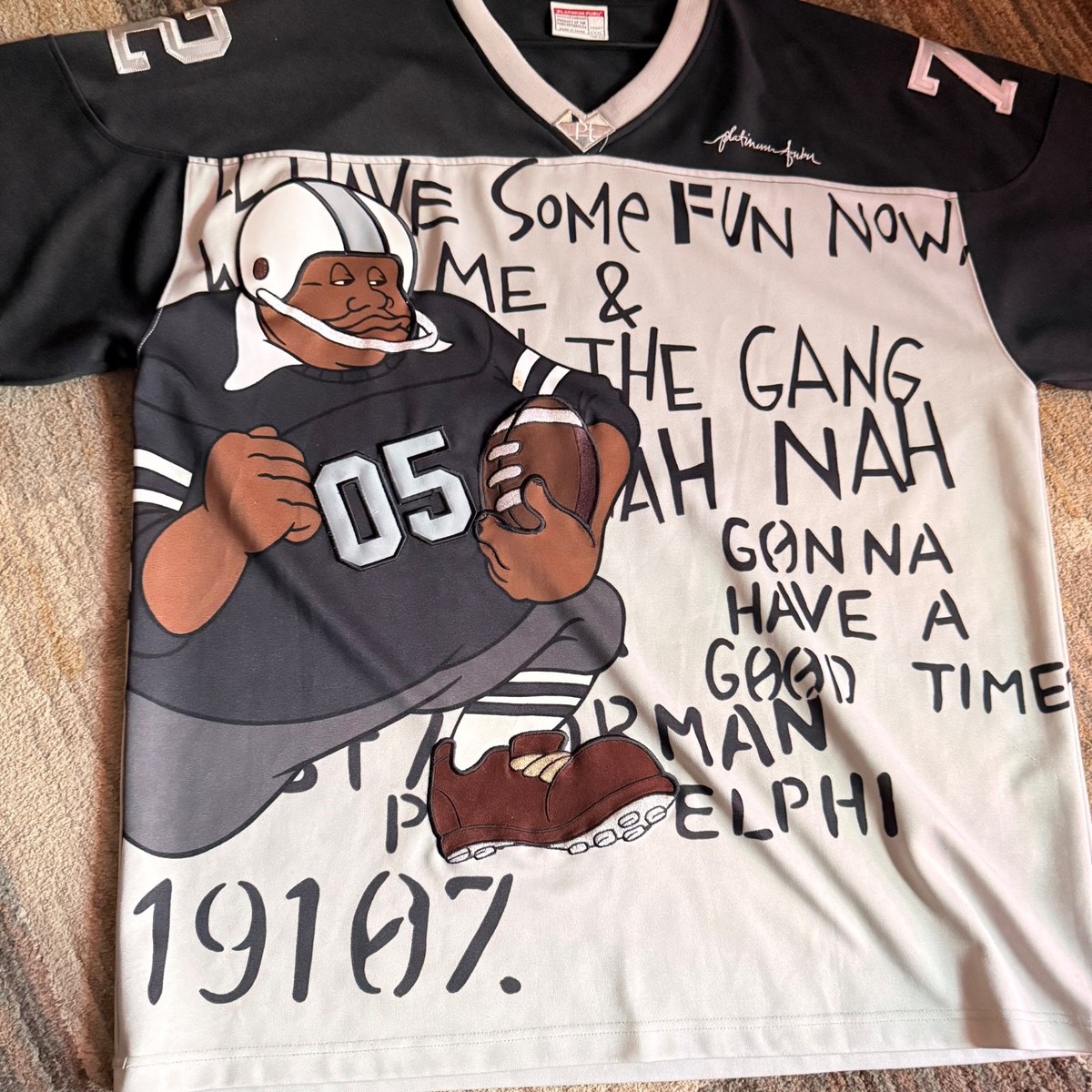 VINTAGE FUBU PLATINUM FAT ALBERT FOOTBALL SPORT JERSEY SHIRT SIZE