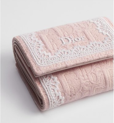 Dior Oblique Lotus Trifold Wallet Oblique Jacquard Lace Pink Japan