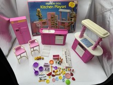   Vintage 1985 Arco Barbie Kitchen Play Set 80 pcs Fashion Dolls  
