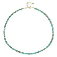 Cavill TüRkis Halskette Damen 925 Sterlingsilber Vergoldet 37,66Ct Modern