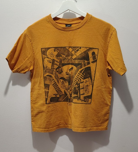 Urban Outfitters M. C. Escher Relativity T Shirt Gold Size S