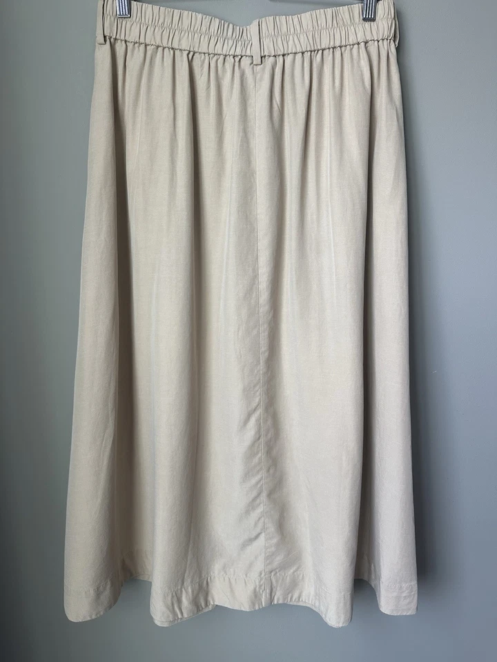 Nueva Falda Plisada Línea A Midi Talla M Tencel Mezcla Lino Chicos Foto 2 de 4