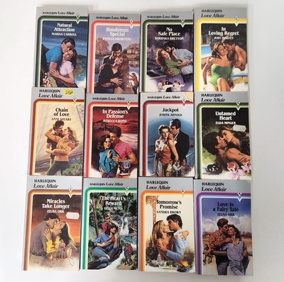 12x Harlequin Love Affair Romance Paperback Books, Vintage 1980s, Bundle, Lot C