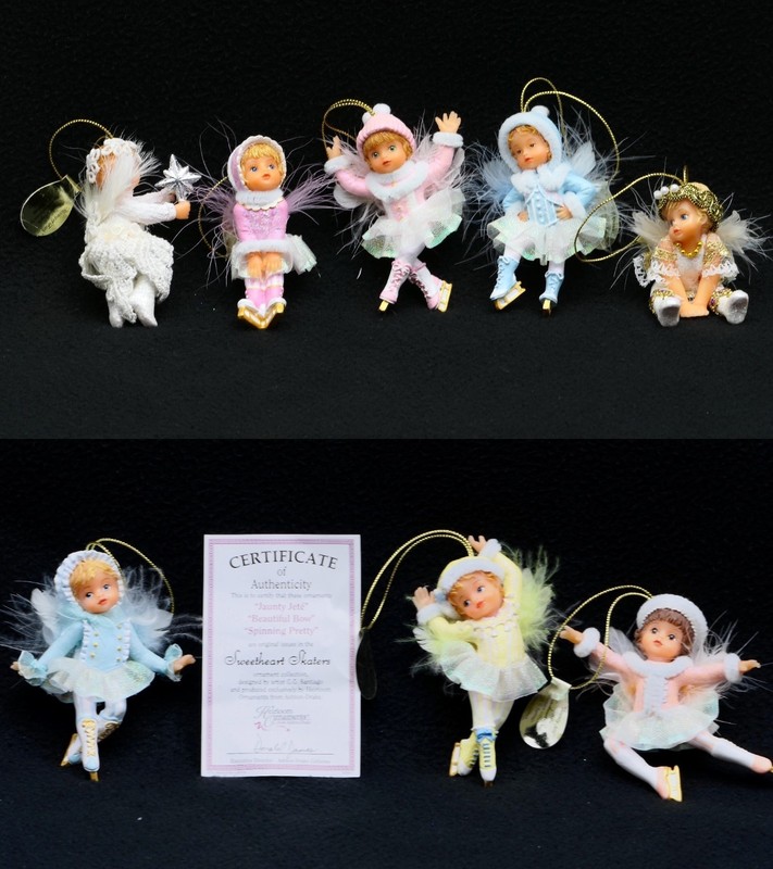 Heirloom Ashton Drake SWEETHEART SKATERS Angel Ornaments  COA - Lot Of 8