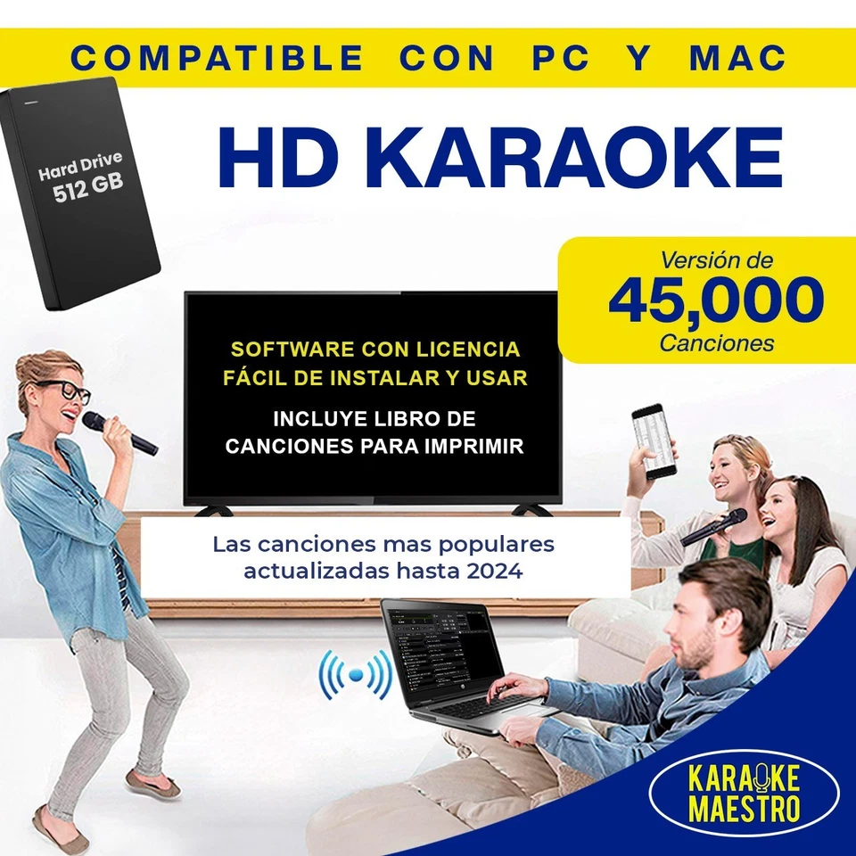 Karaoke Spanish English Computer 45,000 Songs Professional System Best Software - Image 2 of 4