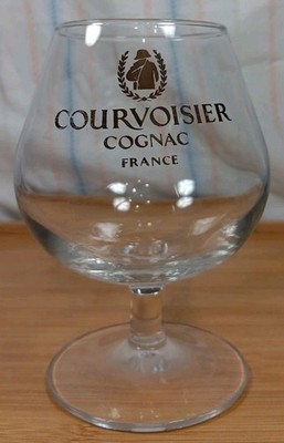 Courvoisier Le Cognac De Napoleon France Stem Glass Gold Logo Snifter