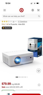 VANKYO Leisure 3W Neo Mini Projector HD 720P Wireless Casting HDMI USB