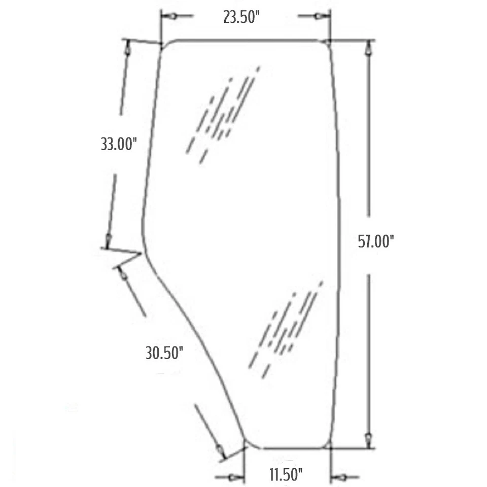 Vidrio de puerta derecha para cabina de tractor John Deere 5220 5225 5320 5325 5425 5525 R198625 Foto 2 de 4