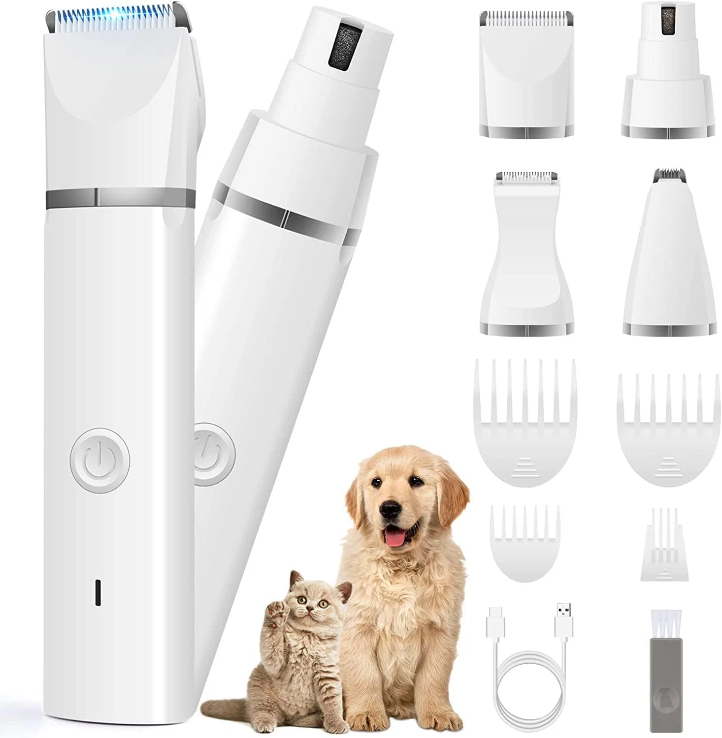 Dog Clippers Grooming Kit Hair Clipper-Low Noise Paw Trimmer- Rechargeable - Cor