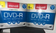 Lot Of 2 Maxell DVD R 16X 4.7GB Blank Media Discs 5-Pack Brand New Sealed