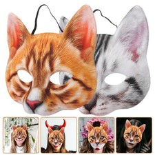 2 Pcs Lovely Animal Mask Halloween Themed Cosplay Masks Carnival Prop