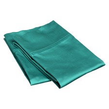 Egyptian Cotton Premium Pillowcase Set, 400-Thread Standard Pillowcases, Teal