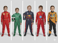 Kids Formula 1 Style Racing Suit Go Kart Costume Boys Motorsport Jumpsuit Suit
