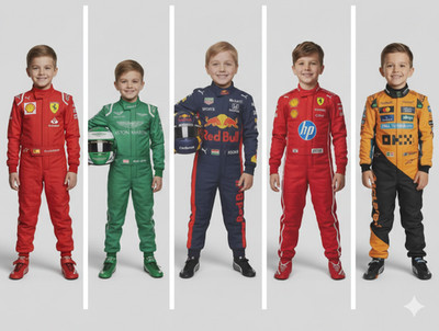 Kids Formula 1 Style Racing Suit Go Kart Costume Boys Motorsport Jumpsuit Suit