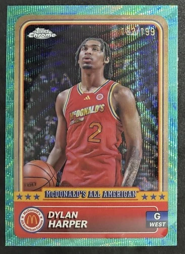2024 Topps Chrome McDonald's All American Basketball Aqua Wave Refractor Dylan Harper #38