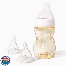 Minbie 3 Month+ Breastfeeding Baby Bottle, BPA-Free Kit