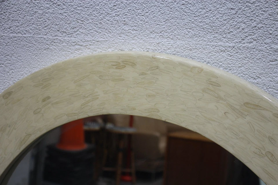 Arched Tessellated Bone Framed Mirror – Postmodern Style After Karl Springer  - Image 3 of 4