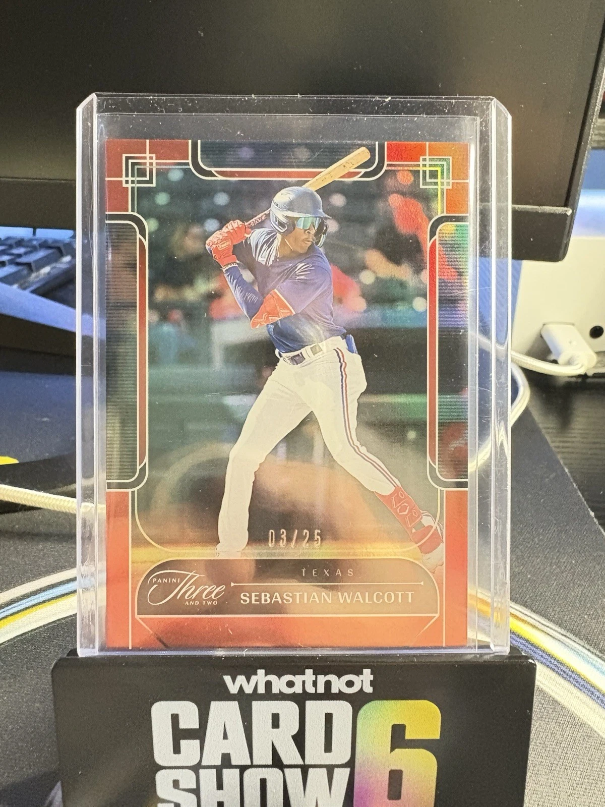 2024 PANINI THREE AND TWO Sebastian Walcott Orange Holo /25 RANGERS