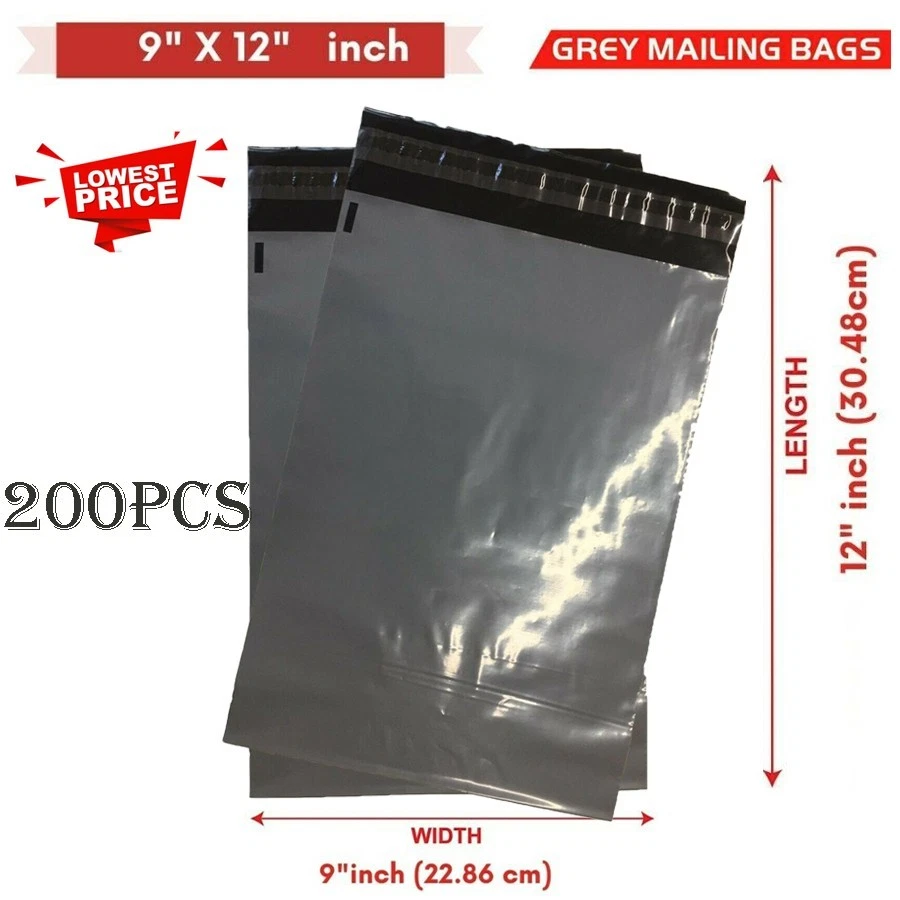 Bolsas de correo postales grises fuertes baratas de plástico poli postal auto sellado tamaño paquete - Imagen 4 de 4