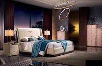 Leder Bett Betten Doppel Ehe Modernes Gestell Luxus Schlaf Zimmer Hotel 180X200