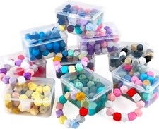 60Pcs 17mm Hexagon Silicone Beads Bulk, Large Mixed Multicolor Deep Silicone ...