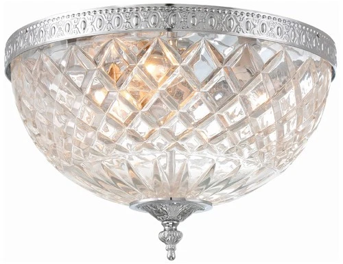 Lead Crystal 12" Wide Flushmount Ceiling Light Fixture - Picture 3 of 8