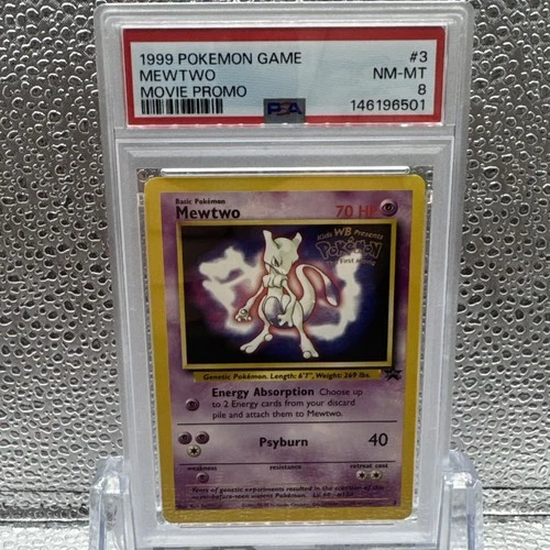 Pokemon PSA 8 Mewtwo WotC First Movie Black Star Promo