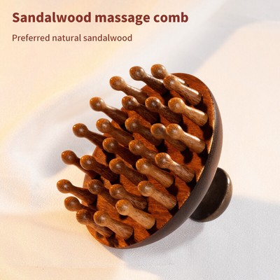 Circular Multi-Functional Wood Therapy Massage Comb Anti Static Scalp Massag _r1