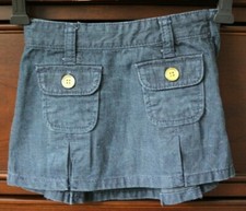 EUC BABY GAP Girl's Toddler Skirt - Size 2 Years, Dark Blue Denim, Pleated