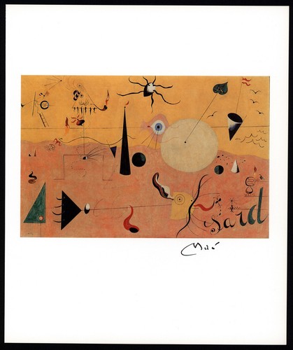 Signé à la main par Joan Miro, imprimé avec différentes formes d'un livre VIP. Avec COA.