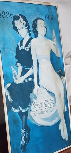 Letrero Coca-Cola Coleccionista 1886-1936 50 Aniversario Coca-Cola. - Imagen 3 de 5