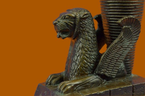 Persian Gate Lion Tribute Bearer Candle Holder Handcrafted Achaemenid Figurine - 第 4/6 張圖片