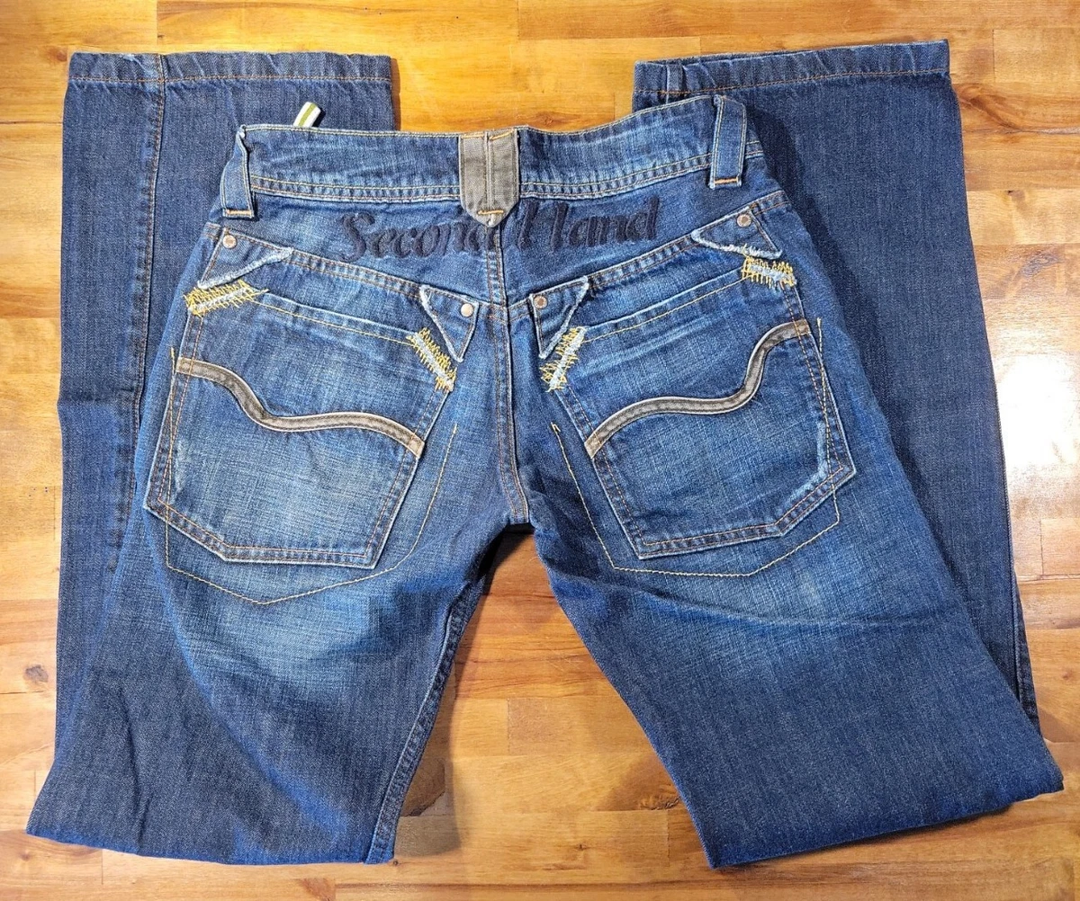 retort Dwelling efterfølger Vintage Mens Bershka Pockets SecondHand Spelled Button Fly Blue Jeans  28Wx33L | eBay