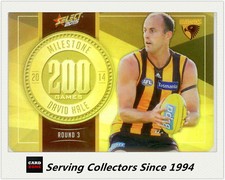 2015 AFL Champions Milestone Holofoil Card MG41 David Hale (Hawthorn)