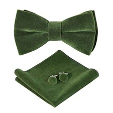 Bow Ties for Men Pre-Tie Bow Ties Vintage Tuxedo Velvet Bow Ties Olive Green