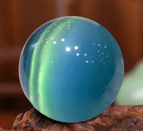 Blue Cats Eye Opal Natural Quartz Crystal Healing Stone Ball Spheres Decoration - Picture 2 of 6