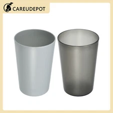 2Pcs Bathroom Toothbrush Tumblers Cup Set PP Cup Color Gray Black 4.52''x3.03''