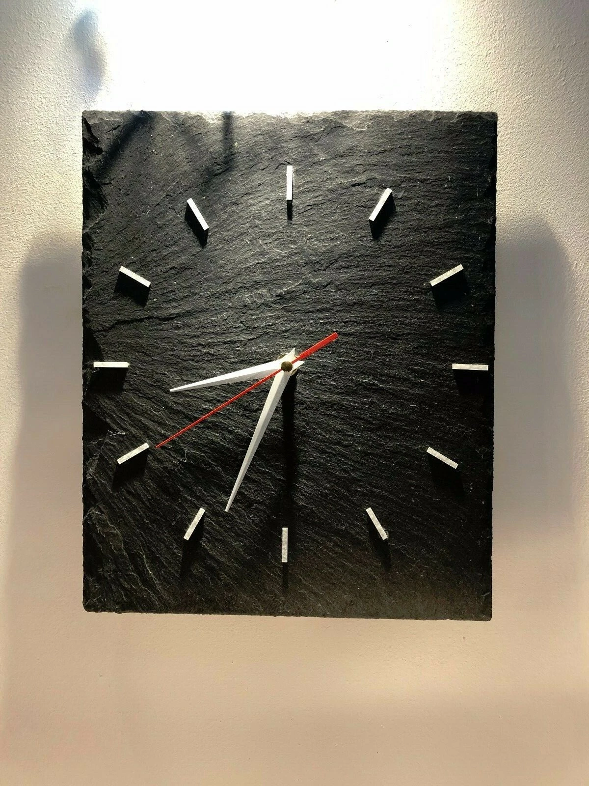 Clock Contemporary SLATE Non ticking Sweeping Hands - Foto 1 di 1