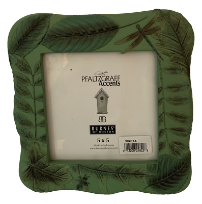 Dragonfly Picture Frame Pfaltzgraff  Accents Burnes Boston Green 5 x 5 Resin NEW