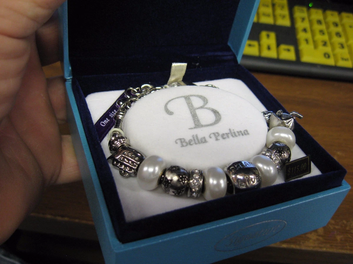 Bella Perlina Signature Charm Crystal Bead Bracelet