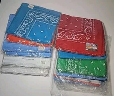 Bandana LOT Paisley Print, Multi-color, Unisex