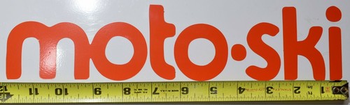 Vintage Moto-Ski Snowmobile Trailer Vehicle Decal Sticker Orange White Black - Imagen 3 de 4